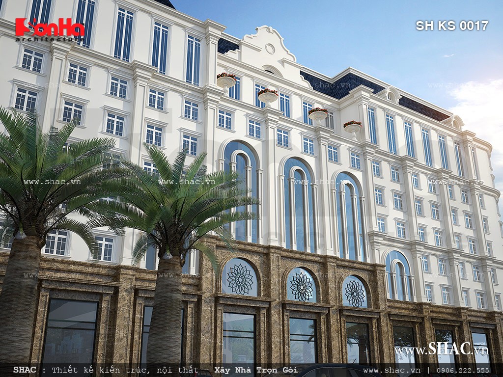 Thiết kế khách sạn 3 sao kiến trúc Pháp