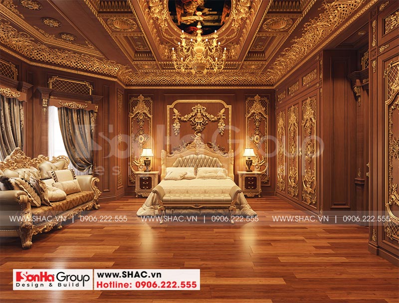 trang trí nội thất phòng ngủ cổ điển châu âu biệt thự lâu đài tại hà nội